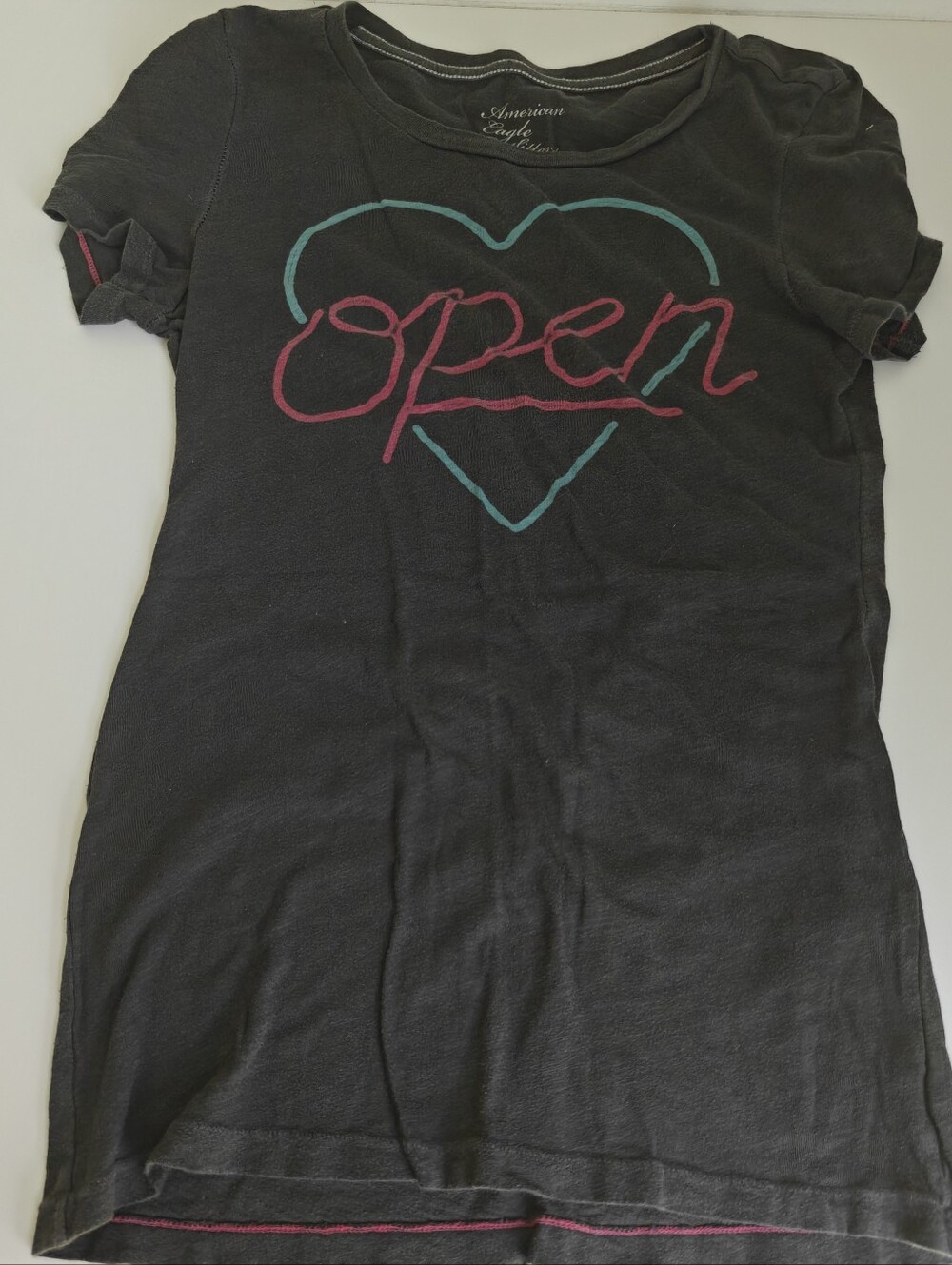 grey American Eagle Outfitters "Open" Heart graphic print Size M